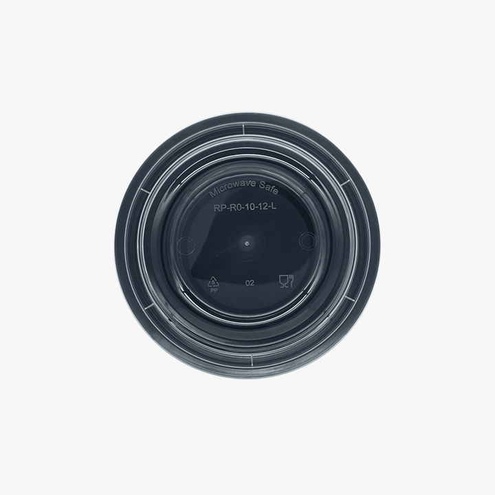 Microwave Container Round PP (340ml/12oz)Black Base/Lid