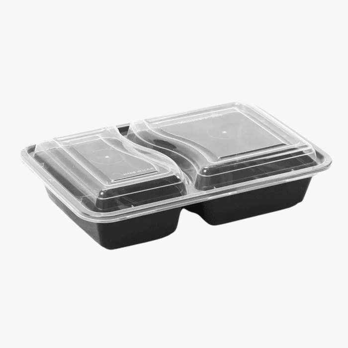 Microwave Cont Rectangle PP (909ml/32oz)Black Base 2-Com/Lid