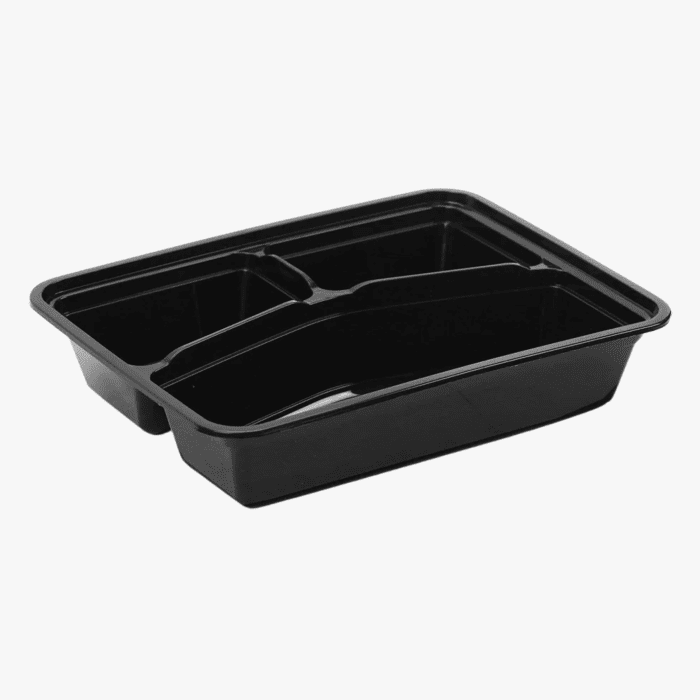 Microwave Cont Rectangle PP (1023ml/36oz)Black Base 3-Com/Lid