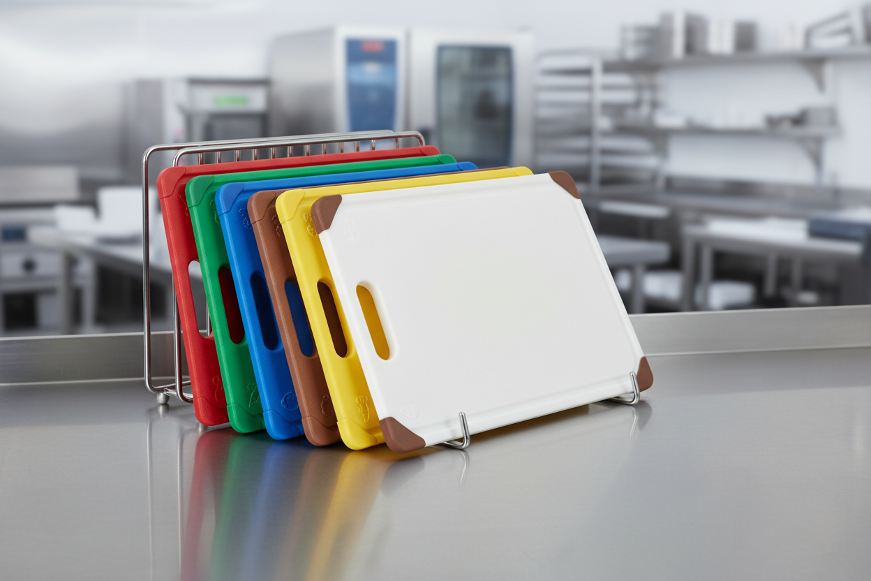 chefs colour coded chopping boards