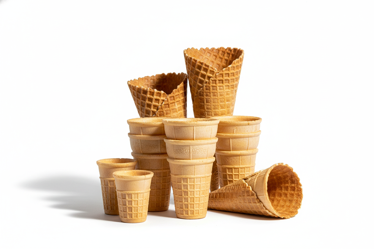 ice cream cones various sizes